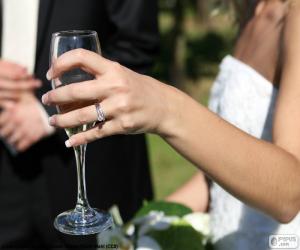 пазл Невеста с бокалом шампанского